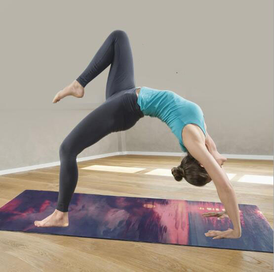 Suede Yoga Mat with Beautiful Design Custom