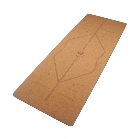 printed cork yoga mat